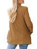 Camel Shawl Lapel Flap Pockets Boyfriend Blazer