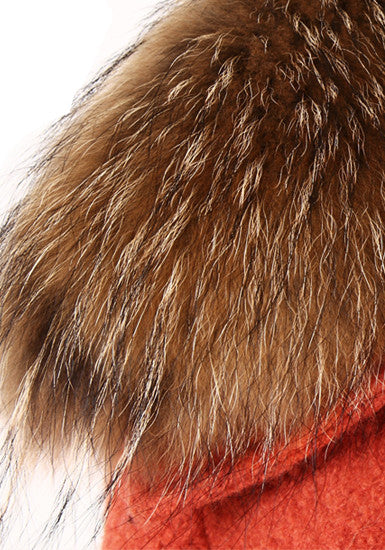 Detachable Faux Fur Collar Coat - Orange ,  - Lookbook Store, Lookbook Store
 - 8