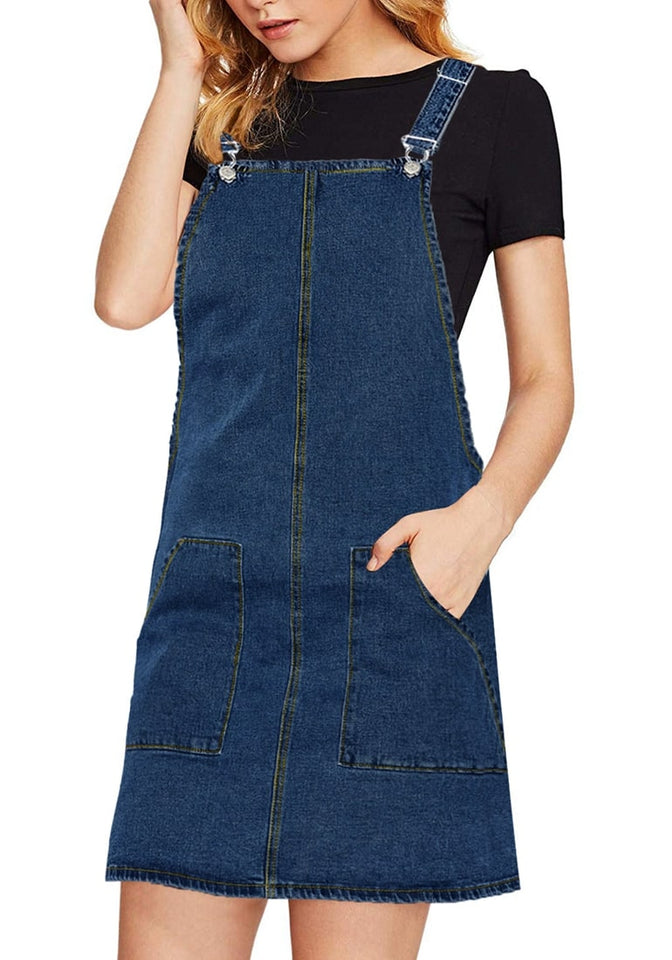 Buy online Blue Denim Pinafore Dress from western wear for Women by  Stylestone for ₹939 at 48% off | 2023 Limeroad.com