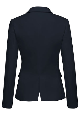 Womens Notched Lapel Pocket Button Work Office Blazer Jacket Suit