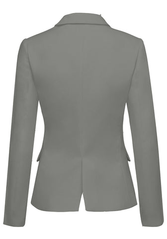 Womens Notched Lapel Pockets Button Work Office Blazer Jacket Suit