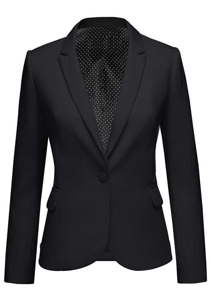 black dress jacket womens Womens Notched Lapel Pockets Button Work Office Blazer Jacket Suit – Lookbook Store
