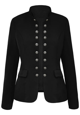 Women Casual Blazer Long Sleeve Open Front Button Work Jacket Suit