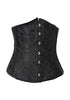 Front view of black steel boned corset
