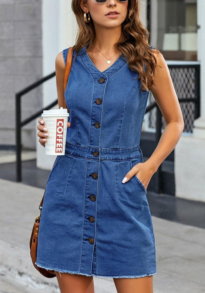 short denim dress Blue Frilly Square Neck Bustier Puff Sleeve Blue / XL / 71%Cotton+27.5%Polyester+1.5%Elastane Its unique square neckline adds a touch of elegance while the frilly sleeves exude femininity Cupshe Encore Denim Mini Dress