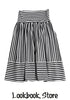 Front view of striped midi skirt-