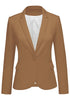 Front view of brown back-slit notched lapel blazer