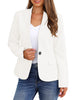 White V-Neckline Single Button Blazer