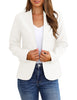 White V-Neckline Single Button Blazer