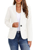 White V-Neckline Single Button Blazer