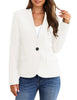 White V-Neckline Single Button Blazer