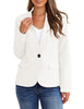 White V-Neckline Single Button Blazer
