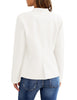 White V-Neckline Single Button Blazer