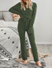 LookbookStore Women Casual Long Sleeve Top and Pants PJ Sets Knitted Loungewear