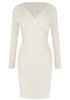 Long Sleeves Knit Dress - White - Gorgeous Long Sleeves Bodycon Dress