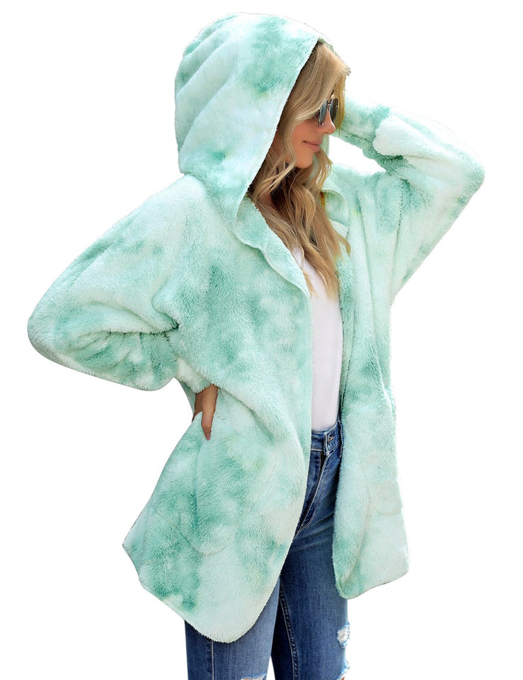 Women's oversized open front hooded draped pockets cardigan coat on sale