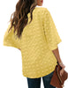 Women's Casual V Neck Bell Sleeve Blouse Pom Pom Loose Shirt Top