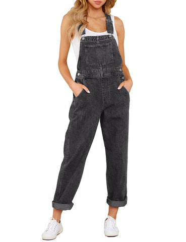 Women's Casual Stretch Denim Bib Overalls Pants Pocketed Jeans Jumpsuits