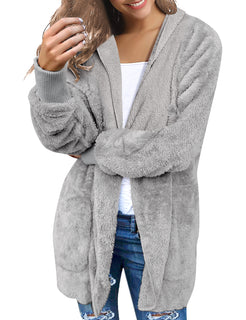 Fleece open hot sale front cardigan