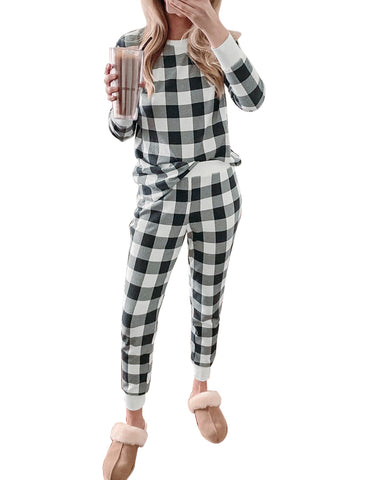 Women's Cozy Tie Dye Printed Knit Loungewear Two Piece Sweatsuits Long Joggers Pajamas Set