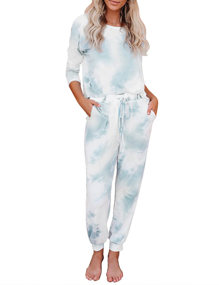 Blue tie dye online pajamas