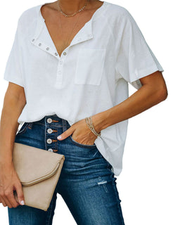 LARACE Henley Shirt Womens Peplum Tops V-Neck Sunflower Shirt Short Sleeve  Tunics Button Down Summer Clothes Floral Blouse(Flower34 L) : :  Clothing, Shoes & Accessories