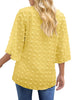 Women's Casual V Neck Bell Sleeve Blouse Pom Pom Loose Shirt Top